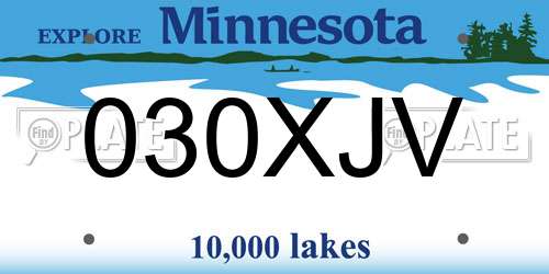 030XJV Minnesota License Plate