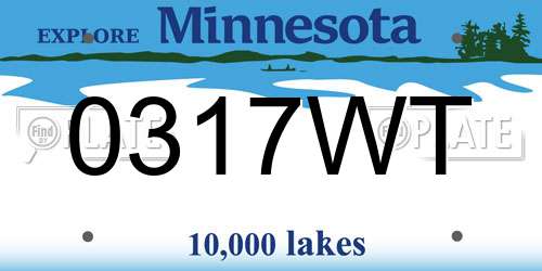0317WT Minnesota License Plate