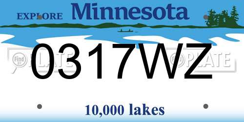 0317WZ Minnesota License Plate