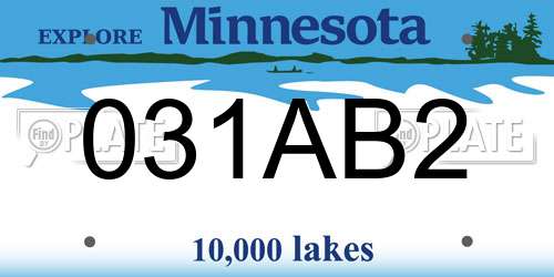 031AB2 Minnesota License Plate