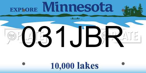 031JBR Minnesota License Plate