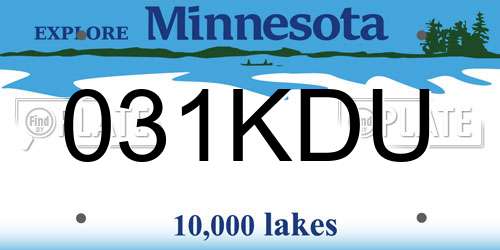 031KDU Minnesota License Plate