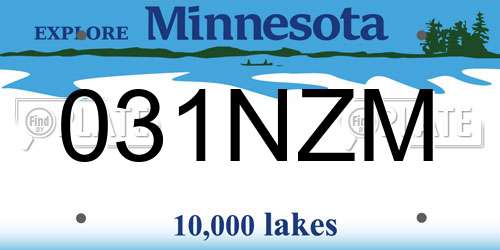031NZM Minnesota License Plate