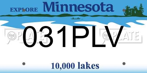031PLV Minnesota License Plate