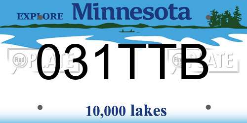 031TTB Minnesota License Plate