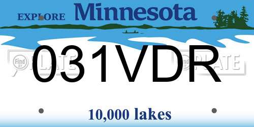 031VDR Minnesota License Plate