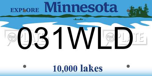 031WLD Minnesota License Plate