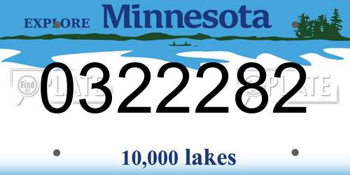 0322282 Minnesota License Plate