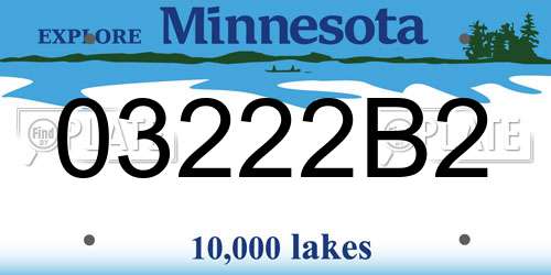 03222B2 Minnesota License Plate