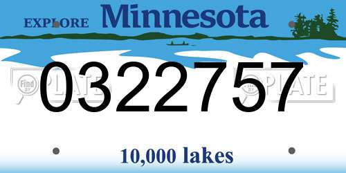 0322757 Minnesota License Plate