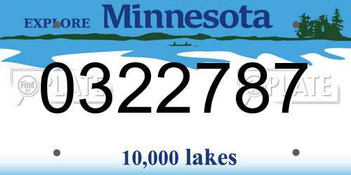 0322787 Minnesota License Plate