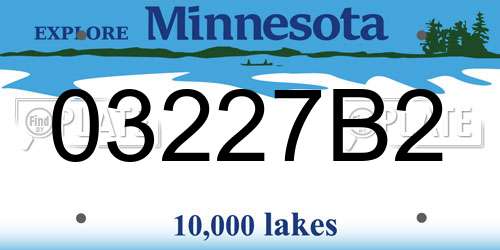 03227B2 Minnesota License Plate