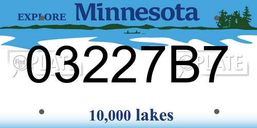 03227B7 Minnesota License Plate
