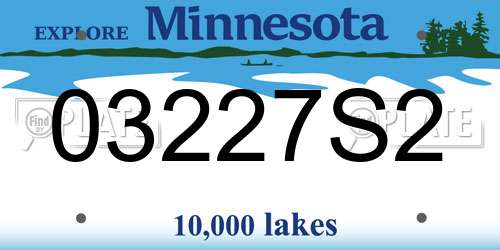 03227S2 Minnesota License Plate