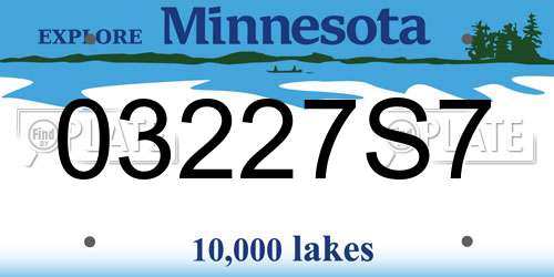 03227S7 Minnesota License Plate