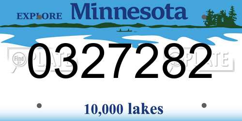 0327282 Minnesota License Plate