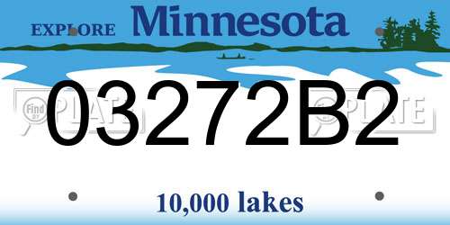 03272B2 Minnesota License Plate