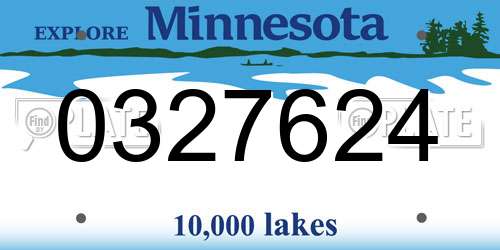 0327624 Minnesota License Plate