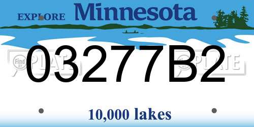 03277B2 Minnesota License Plate