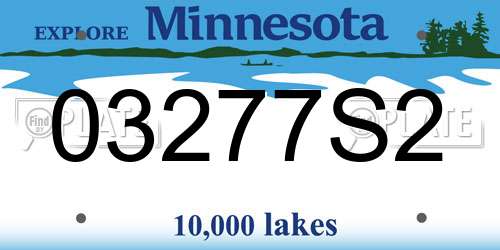 03277S2 Minnesota License Plate