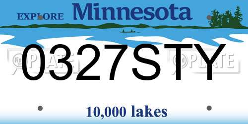 0327STY Minnesota License Plate
