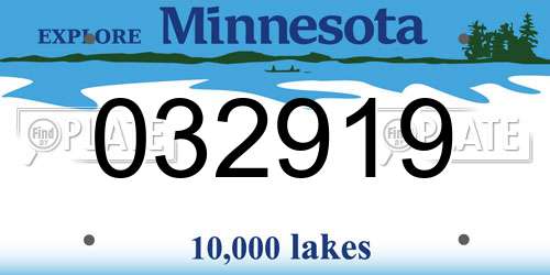 032919 Minnesota License Plate