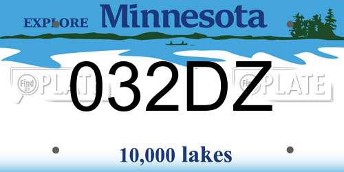 032DZ Minnesota License Plate