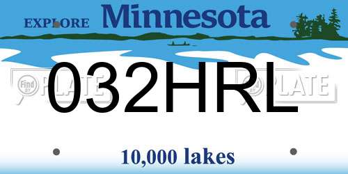 032HRL Minnesota License Plate