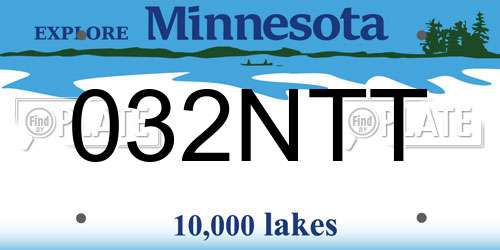 032NTT Minnesota License Plate