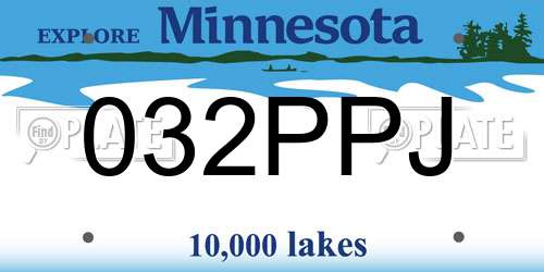 032PPJ Minnesota License Plate