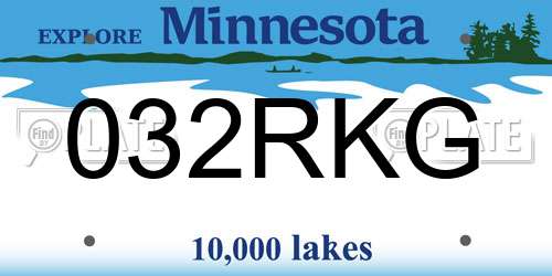 032RKG Minnesota License Plate