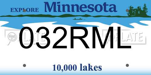 032RML Minnesota License Plate