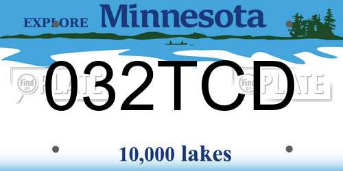 032TCD Minnesota License Plate