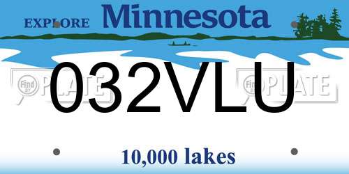 032VLU Minnesota License Plate