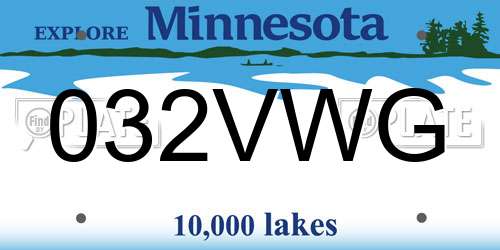 032VWG Minnesota License Plate