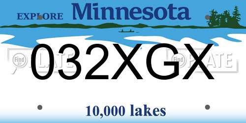 032XGX Minnesota License Plate