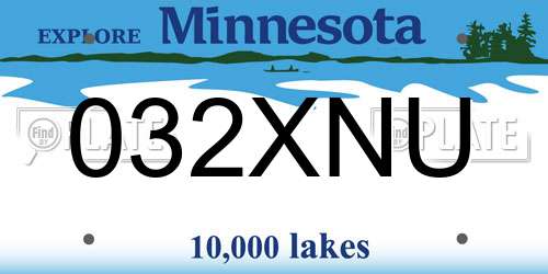 032XNU Minnesota License Plate