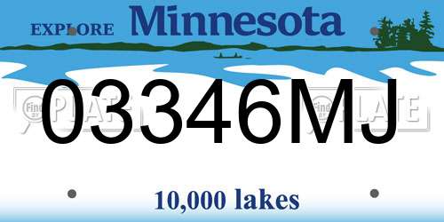 03346MJ Minnesota License Plate