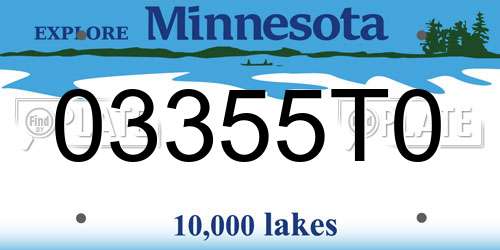 03355T0 Minnesota License Plate