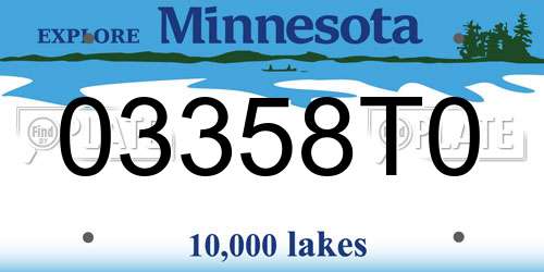 03358T0 Minnesota License Plate