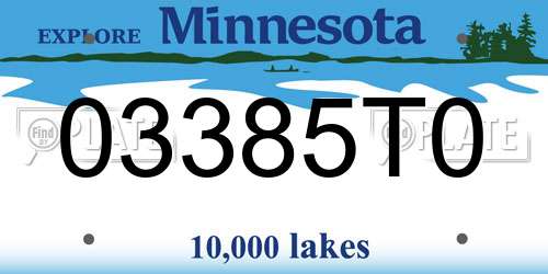 03385T0 Minnesota License Plate