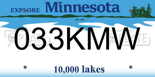 033KMW Minnesota License Plate