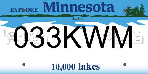 033KWM Minnesota License Plate