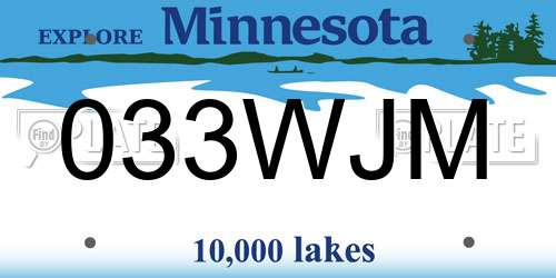 033WJM Minnesota License Plate
