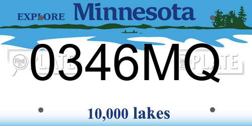 0346MQ Minnesota License Plate