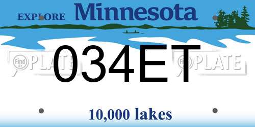 034ET Minnesota License Plate