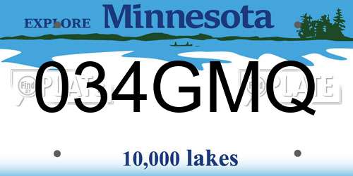 034GMQ Minnesota License Plate