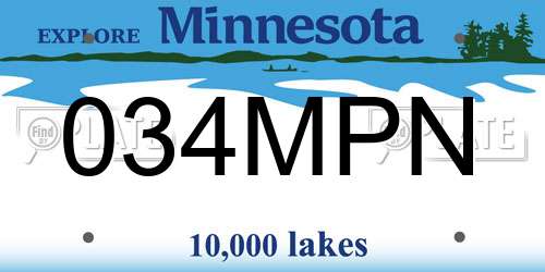 034MPN Minnesota License Plate