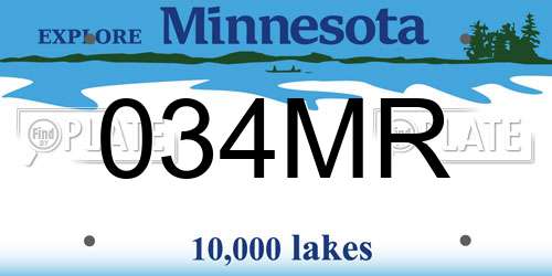 034MR Minnesota License Plate