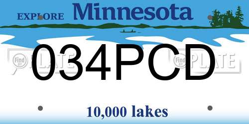 034PCD Minnesota License Plate